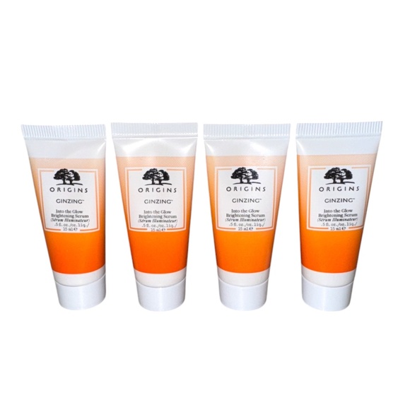 NWT Origins Ginzing Into the Glow Brightening Serum Set of 4 Travel Size 2 Fl Oz - Picture 2 of 6